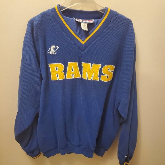 Authentic Vintage L.A. RAMS NFL Pro Line Men's Large Pullover, Waffle Weave - Picture 1 of 3